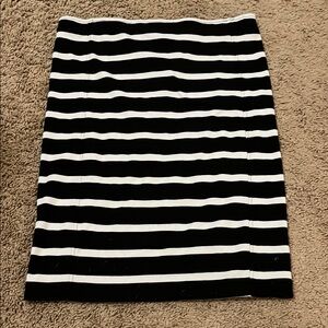 Black and White Striped Skirt